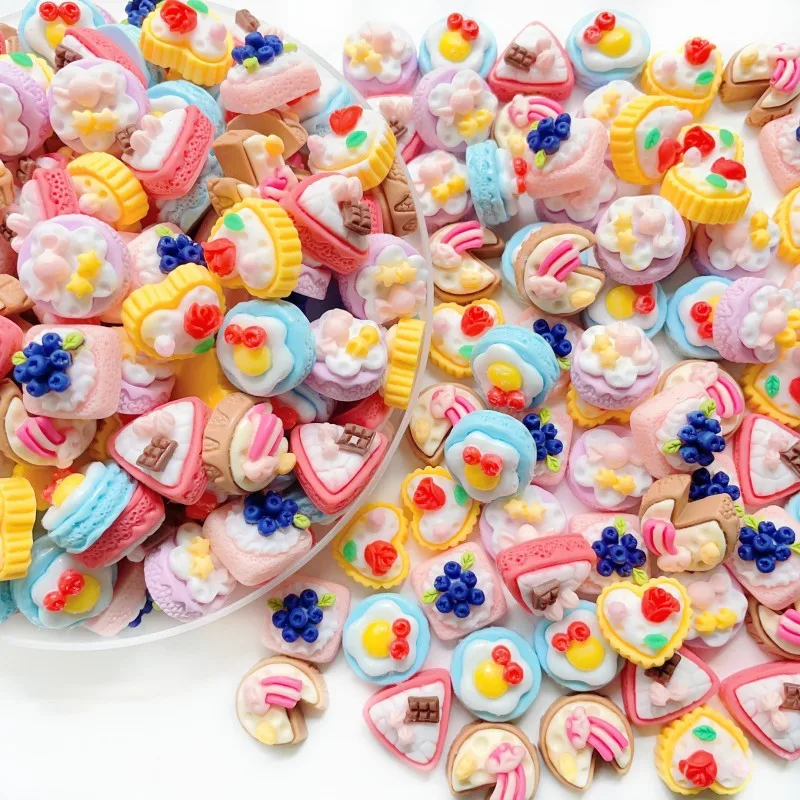 

5/10/20Pcs Cake Resin Patch 3D Resin Flat Cabochons Crafts DIY Jewelry Making Hairpin Accessories Phone Case Sticker Wholesale