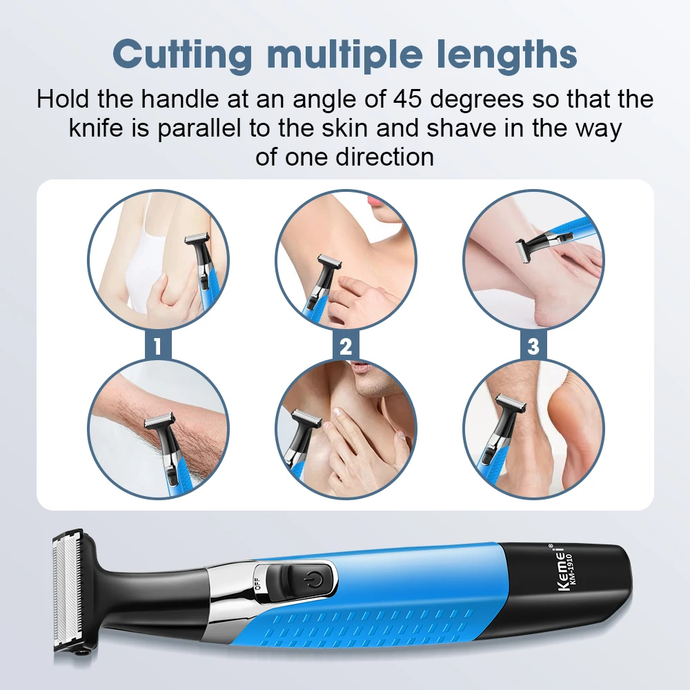 케메이 1910 전기 면도기 바디 트리머 남성용 면도기 헤어 트리머 얼굴 관리 충전식 전기 면도기 수염 면도기