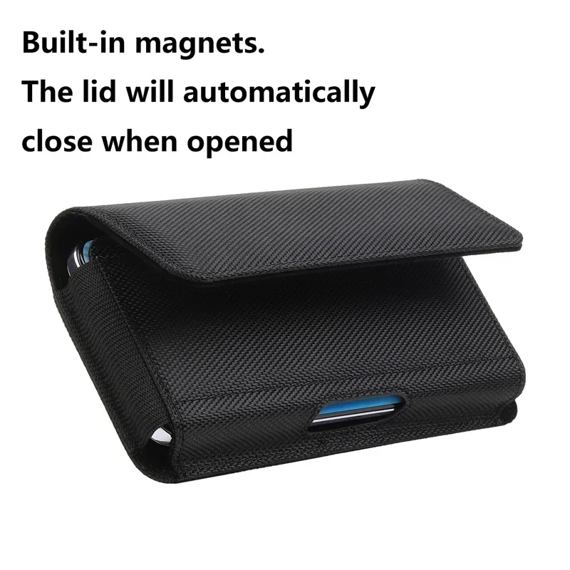 Universal Nylon Phone Pouch with Belt Clip - Multifunctional Carrying Holster Case