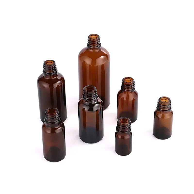 28PCS 30/50ml Essential Oil Glass Aromatherapy Liquid Brown Drop Empty Dropper Bottles Massage Pipette Bottle Refillable 1OZ