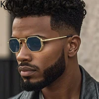 Lunettes de soleil Hexason Steampunk pour hommes, petite monture, lunettes punk vintage, lunettes classiques, lunettes de soleil polygonales en métal, UV400, marque de luxe, 2025 1