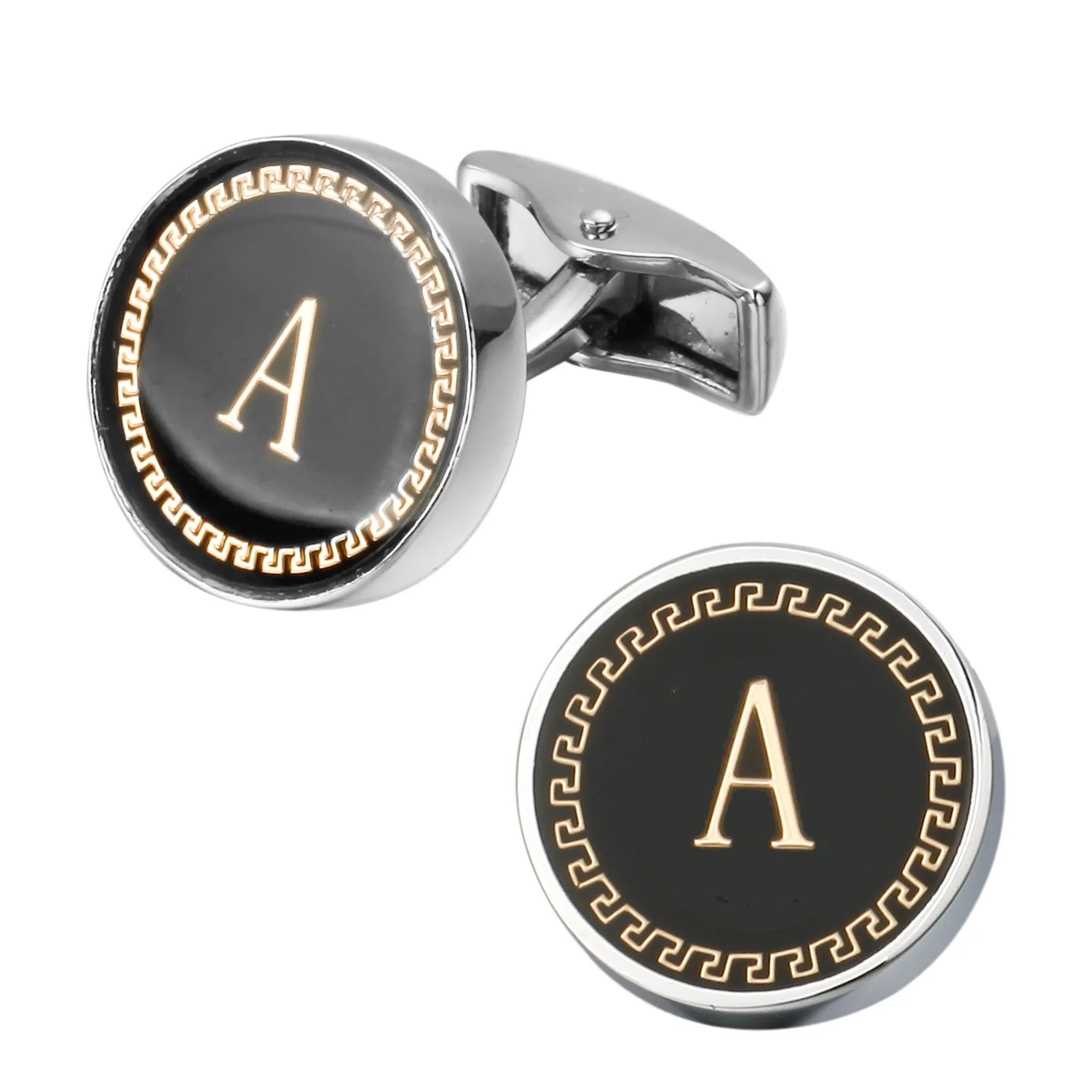 26 English Letters A-Z Round Cufflinks French Shirt Style Alphabet Buttons Men's Initial Twins Wedding Favors Gifts