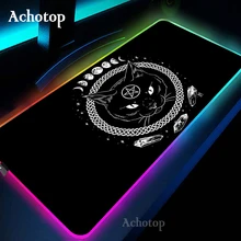 

Witches Moon Tarot RGB Gaming Large Mouse Pad Gamer LED Computer Mousepad With Backlight Carpet For Keyboard Desk Mat Non-slip