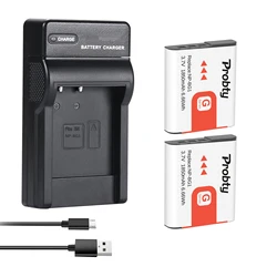 High-Performance Rechargeable Battery or Charger for Sony Cameras (2BatteryWithCharger)