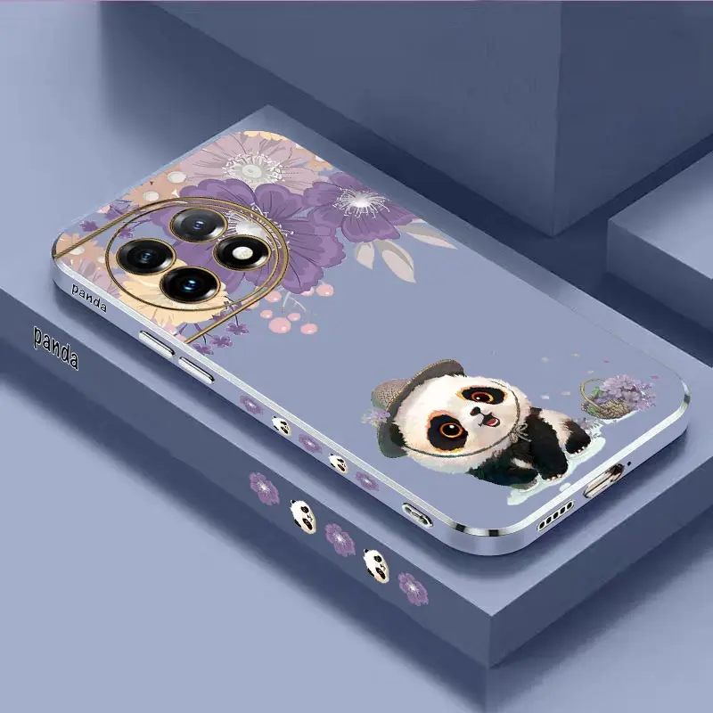 Flower Panda Luxury Plating Phone Case Cover