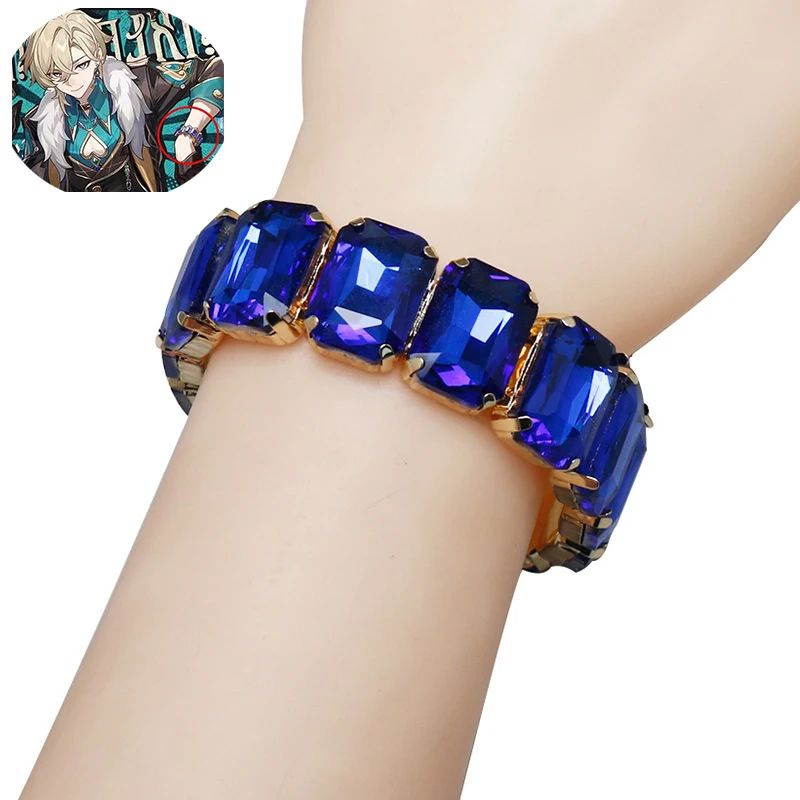 Gioco Honkai: Star Rail avventurina braccialetto Cosplay Unisex metallo blu bracciali lucidi gioielli accessori moda braccialetti regali