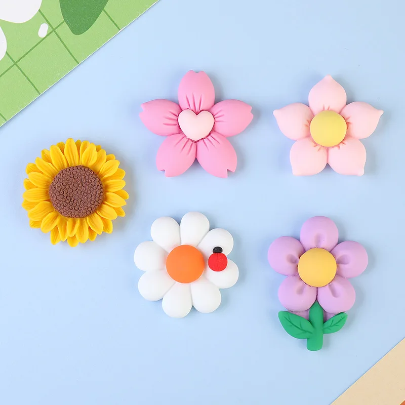 

Sunflower Big 50mm Resin Flower Cabochons Flatback 20pcs Large Daisy Flat Back Embellishments for Christmas Decoration Crafts