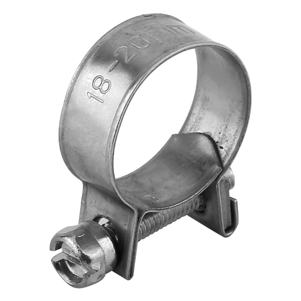 10Pcs Stainless Steel Mini Fuel Line Pipe Hose Clamp Clip 6mm‑20mm Optional Size Hose Clamp Pipe Clip Hose Fastener Hose Clips