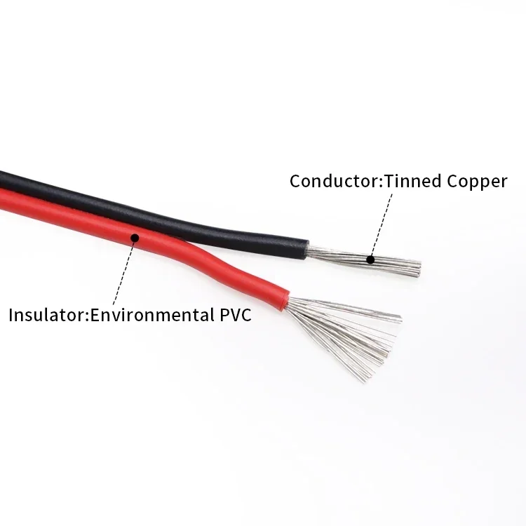 Copper wire UL2468 electrical wire 2 pins 16/18/20/22/24/26/28/30 gauge AWG tinned copper insulated PVC extension LED strip cable 5~50m