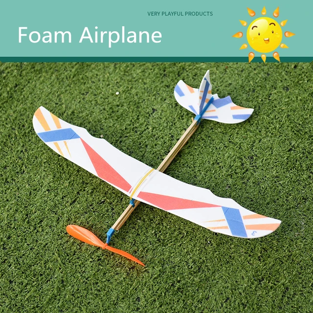 Rubber Bands Power Planes Hand Launch Throwing Foam Inertial Glider Aircraft Outdoor Toys for Child Kids Birthday Gifts 6