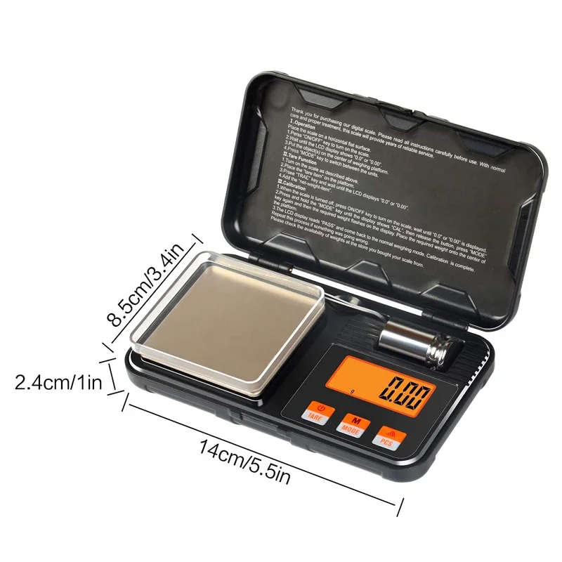 전자 디지털 스케일 200g 0.01g / 50g 0.001g 미니 스케일 정밀 전문 포켓 스케일 밀리그램 교정 무게
