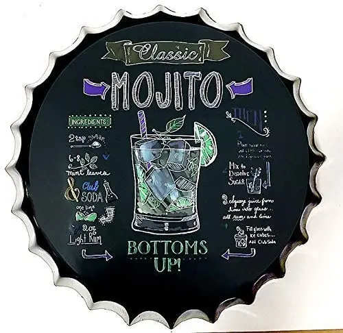 

Modern Vintage Metal Tin Signs Bottle Cap Mojito! Wall Plaque Poster Cafe Bar Pub Beer Club Wall Home Decor