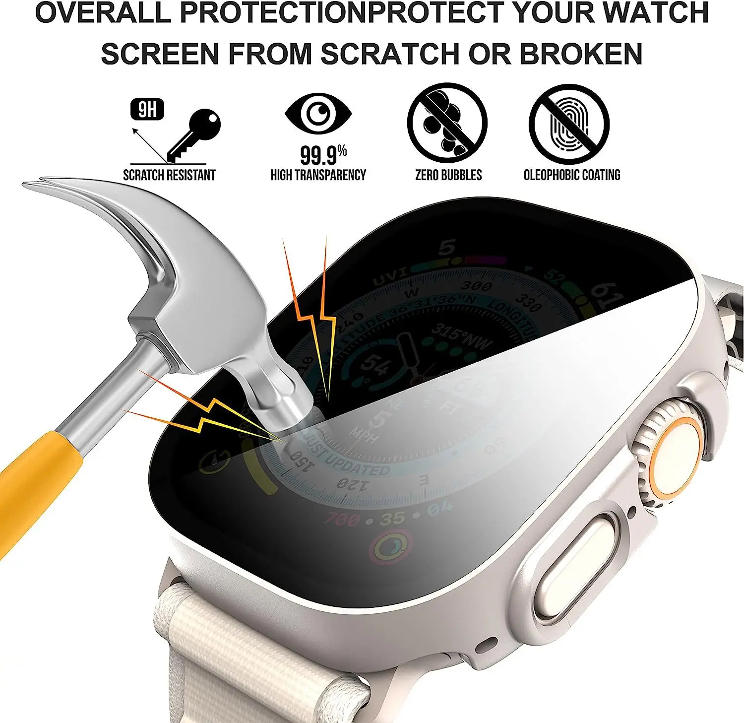 Anti-Spy Tempered Glass Screen Protector with PC Bumper Cover