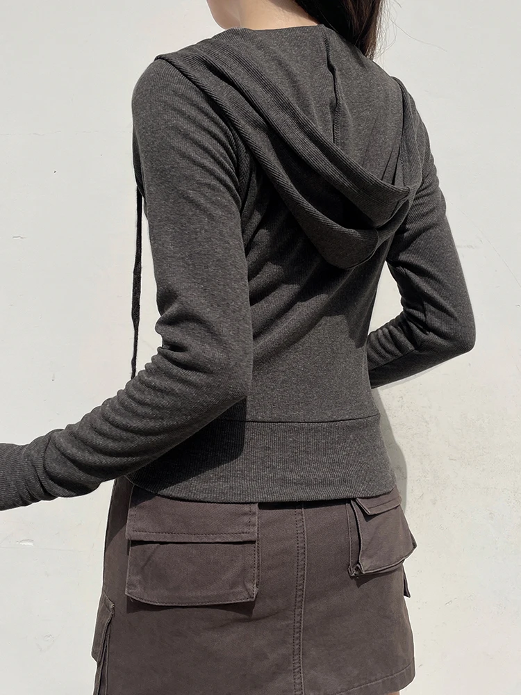 IAMSURE Casual Streetwear Basic Hooded Pockets Sweatshirt Tracksuit Solid Long Sleeve Hoodies Women 2023 Autumn Spring Fashion 3