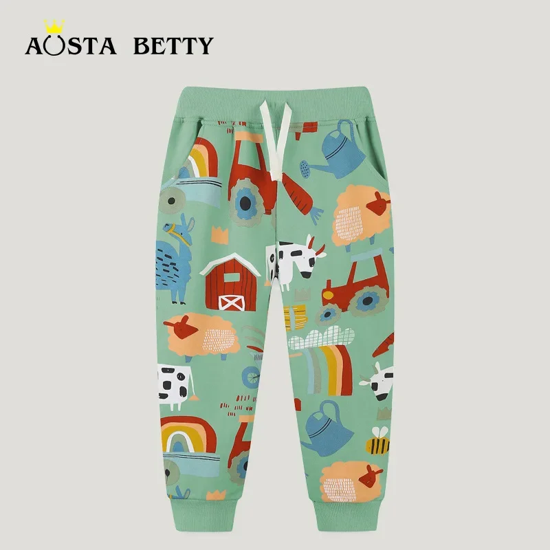 

Новые детские штаны Aostabetty в мультяшном стиле, осенние спортивные штаны