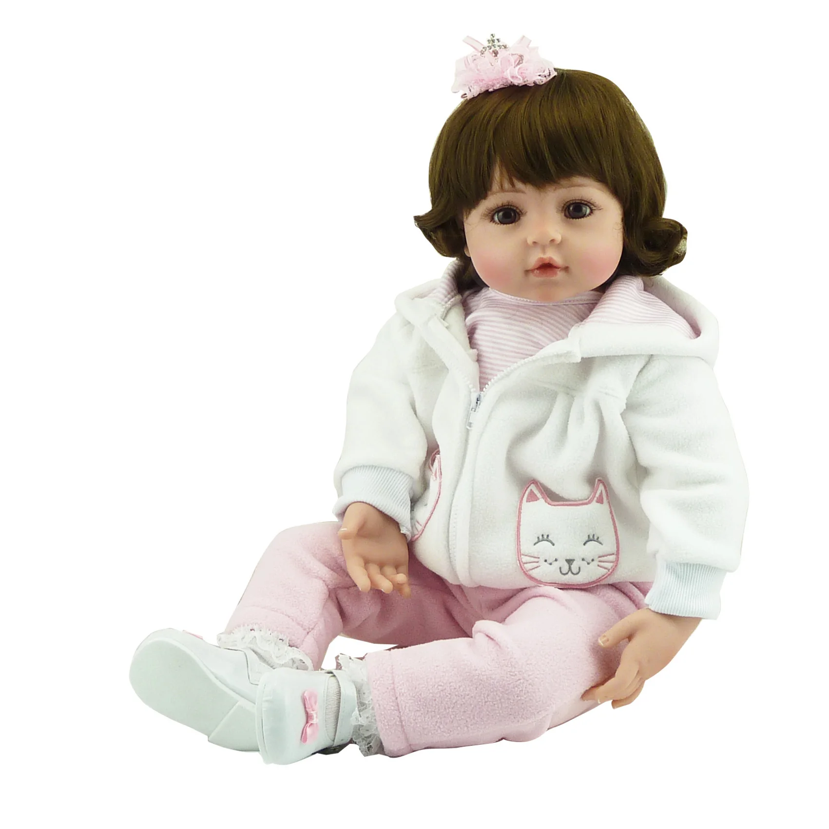 

24inch Bebe Reborn Toddler Girl Doll Handmade Silicone Baby Doll Soft Plush Play House Toys