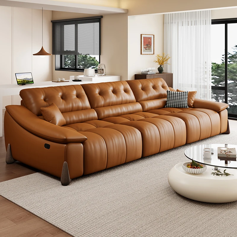 Electric Italian Sofas Minimalist Leather Multifunctional Sofa
