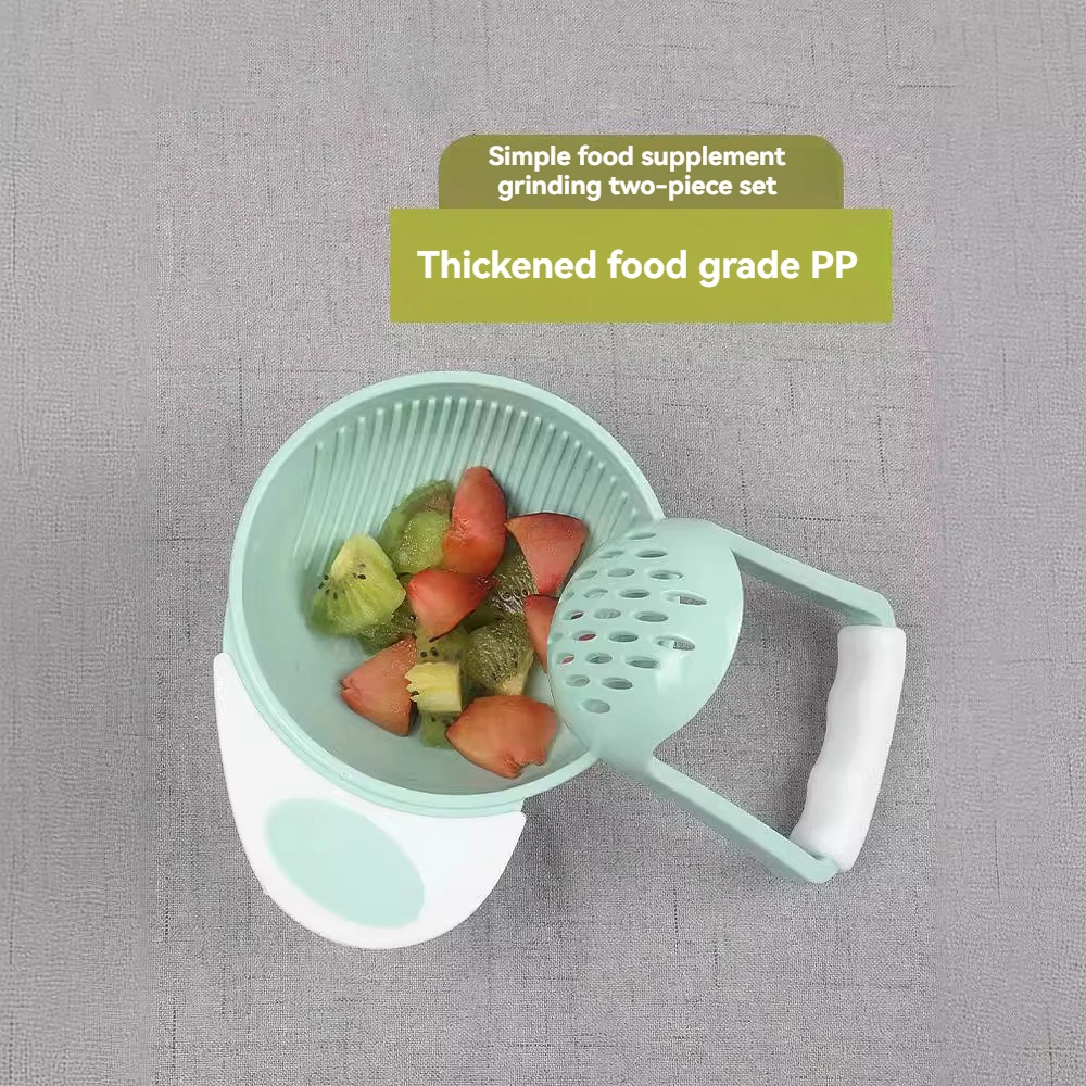 Baby Food Grinder Manual Fruit Puree Food Two-Piece Tool Cooking Bowl Conditioner Grinding Bowl Holiday Gifts