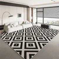 Geometric Decor carpets for living room Black White Light Luxury Rugs Decoration bedroom Non-slip Mat Large Area Rug tapis salon 1