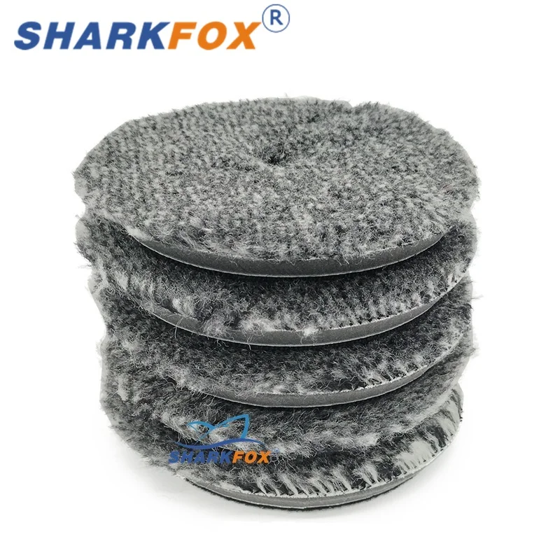 Sharkfox 3/5/6 인치 모직 연마 패드 자동차 자세히 연마 휠 버핑 울 패드 자동차 바디 폴란드어 스크래치 제거