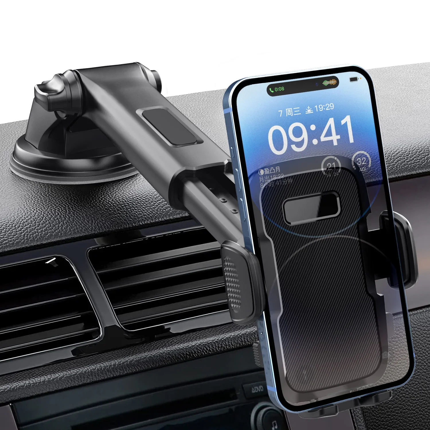 Universal Car Phone Holder – Dashboard & Windshield Mount with Adjustable Clip