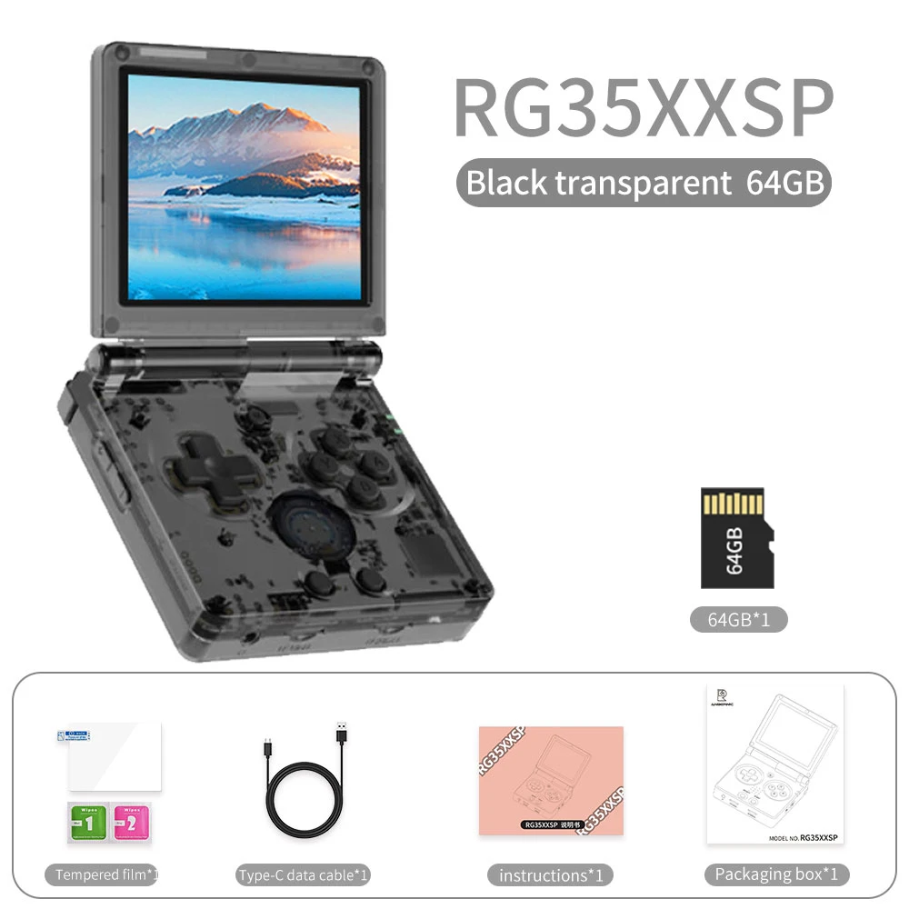 新品同様anbernic RG35XXSP クリアブルー64GB Amazon.com: RG35XXSP FILP Retro Game Console,3.5 Inch IPS