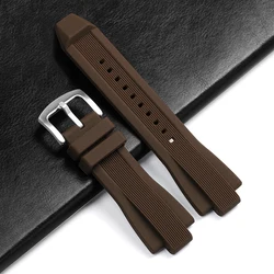 Silicone Waterproof Smart Watch Strap - Original Design, Durable and Comfortable - Gold Buckle (Brown)