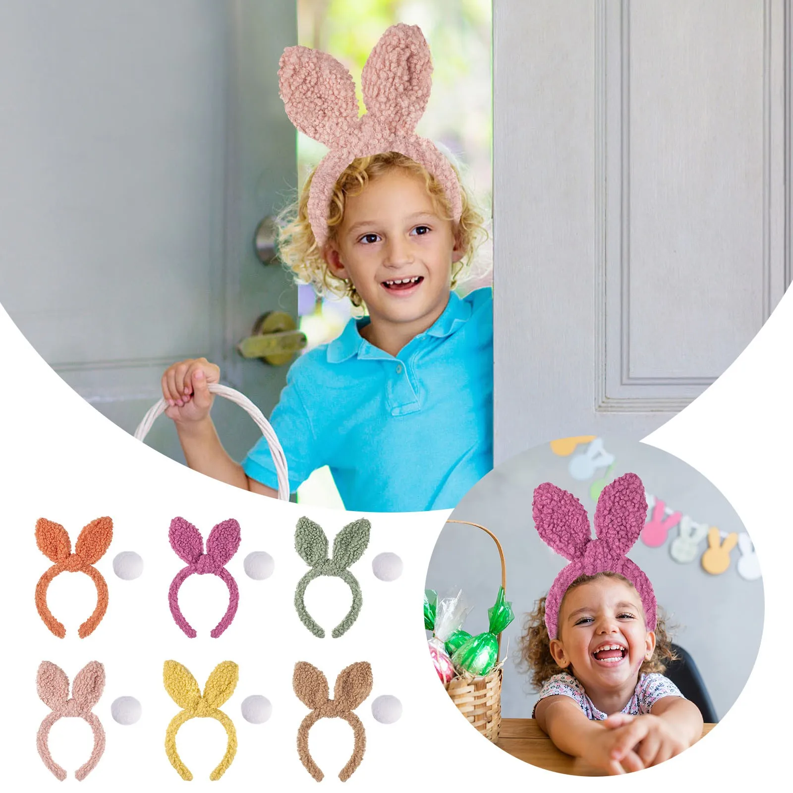 Rabbits Ears Hairband Photo Props Easters Hair Hoop Headband Party Headpiece Fun Headbands For Music Festival