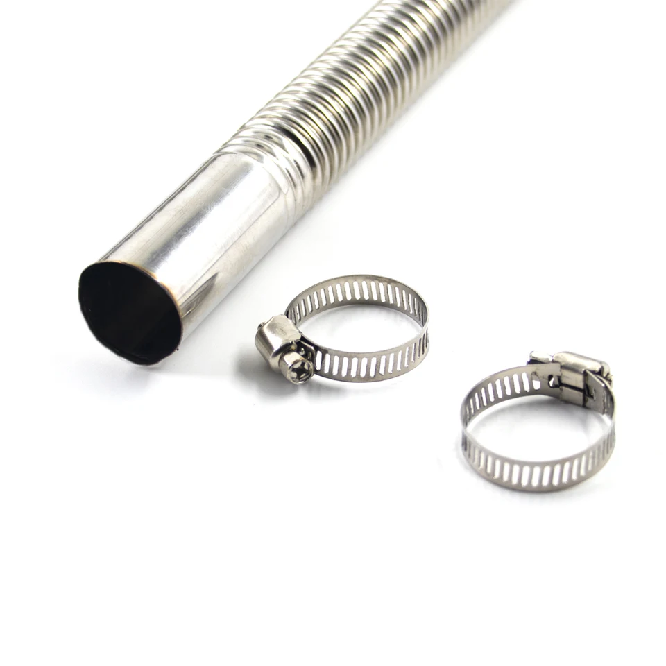JUSTPING 150cm Stainless Steel Exhaust Pipe For Air Parking / Diesel Heaters – With 2 Clamps & Accessories - View #6