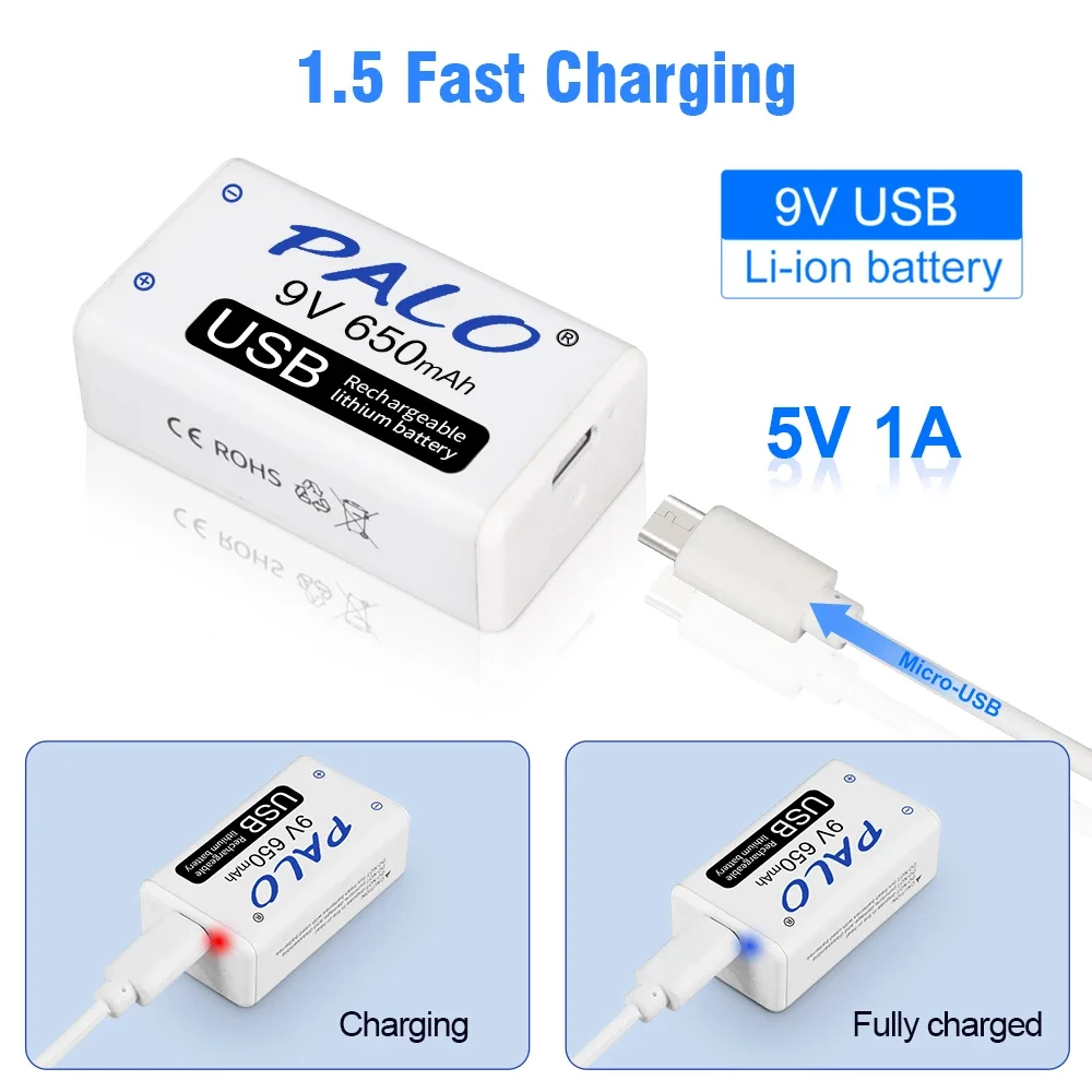 Chargeur de batteries rechargeables 9v  Chargeur de batteries rechargeables  Palo 9v - 9v 6f22-Aliexpress