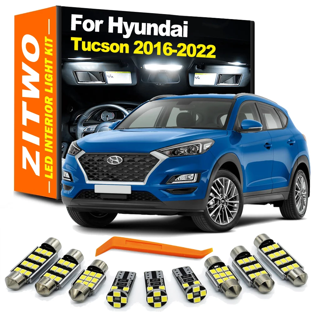 ZITWO LED 인테리어 돔 독서등 키트, 현대 투싼 2016 2017 2018 2019 2020 2021 2022 트렁크 번호판 램프, 13 개