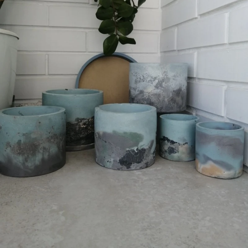 라운드 캔들 거치대 컵 실리콘 몰드, DIY 화분 클레이, 에폭시 송진 몰드, 시멘트 콘크리트 베셀 화분 몰드, 3 가지 크기