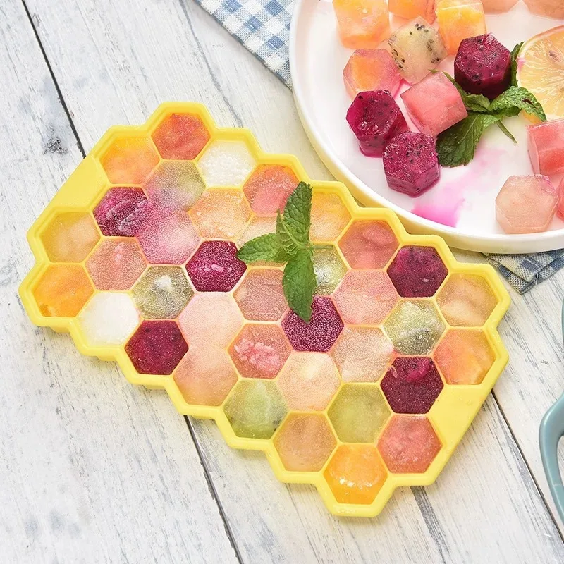 37 Grid Honeycomb Silicone Ice Cube Mold Large-capacity Ice Tray Mold  Reusable Food Grade Ice