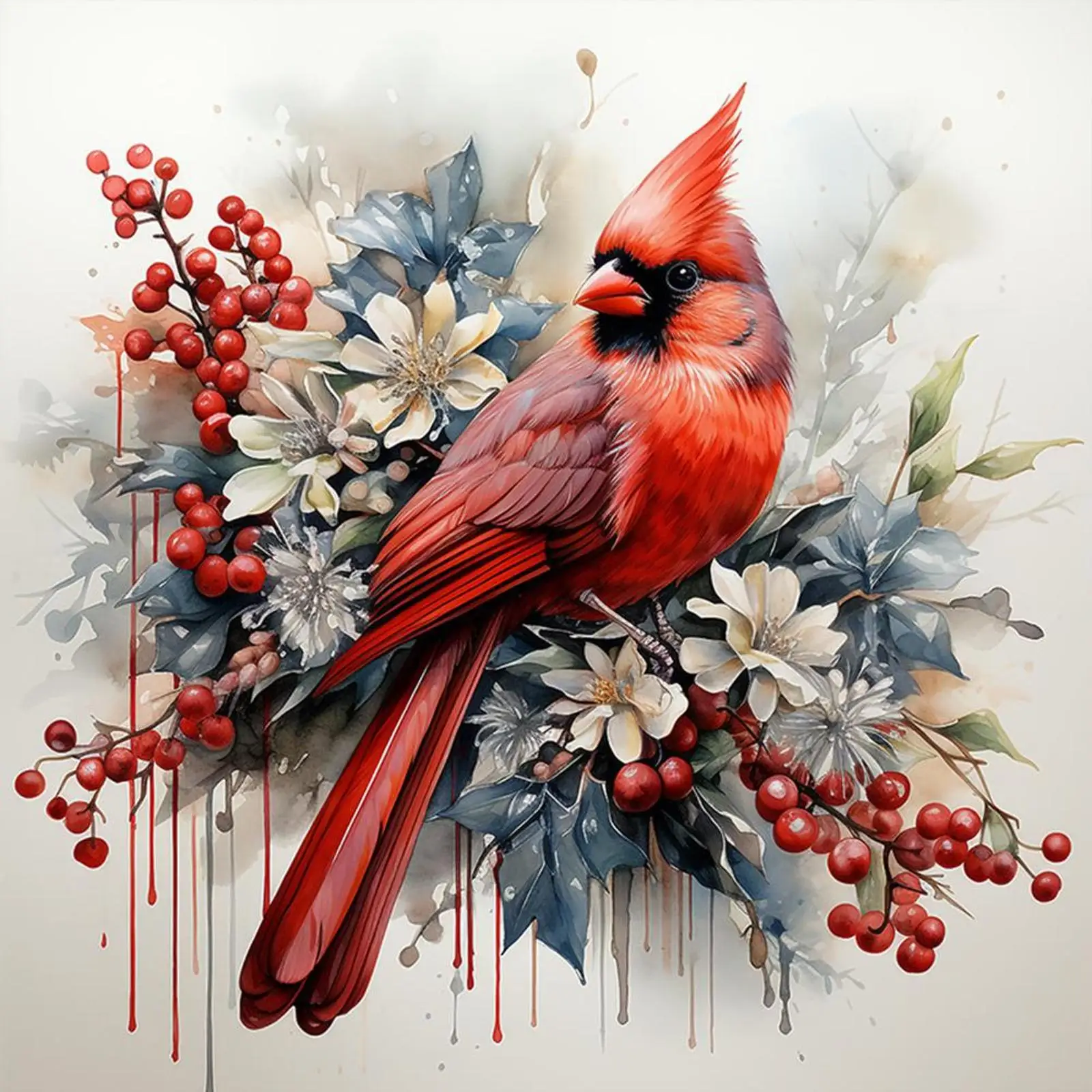 Cardinal Full 11CT DIY Counted Needlework Embroidery Kit 15.75x15.75inch Cross Stitch Art and Crafts Kits for Adults Home Decor
