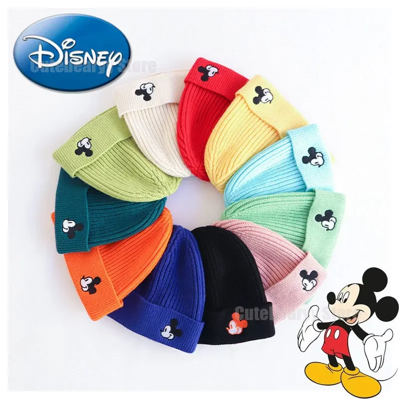 Disney Mickey Mouse Cartoon Embroidery Baby Hat Soft Warm Kids Boys Girls Cap Beanie Autumn Winter Knitted Children Hat gorras