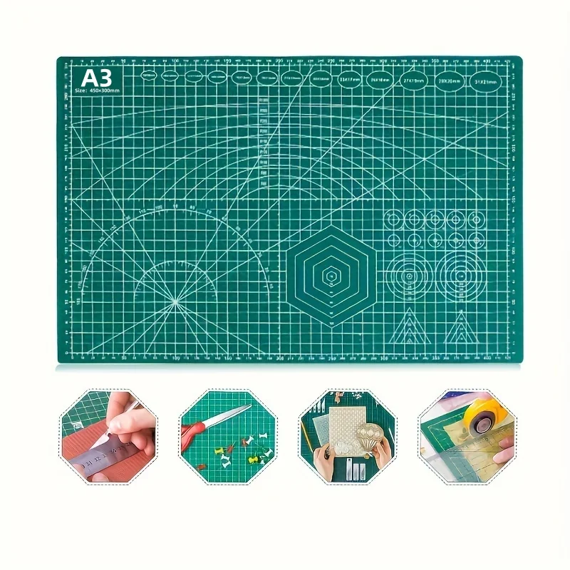 1PC cutting pad 18x12&rdquo; A3 art cutting board polyvinyl chloride slip-resistant self-healing paper faux leather