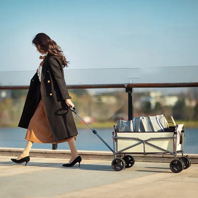 Északi Kültéri Kempingkocsik Otthoni Kerti Szekerek Összecsukható Kocsi Kert - Image 2