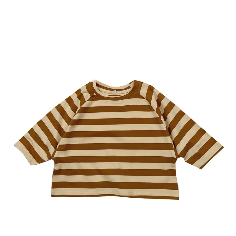 2025 Autumn New Children Loose Casual T Shirts Baby Boys Girls Cotton Striped Bottoming Shirt Toddler Kids Dolman Sleeve Tops 6 2025 Autumn New Children Loose Casual T Shirts Baby Boys Girls Cotton Striped Bottoming Shirt Toddler Kids Dolman Sleeve Tops - Image 6