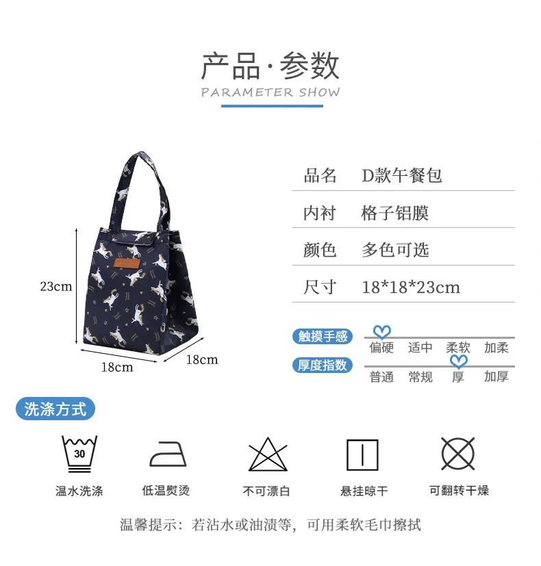 Description Picture 3 of itemFashion Insulated Lunch Bags For Men Women Breakfast Box Organizer Waterproof Camping Food Drink Cooler Bag Picnic Travel