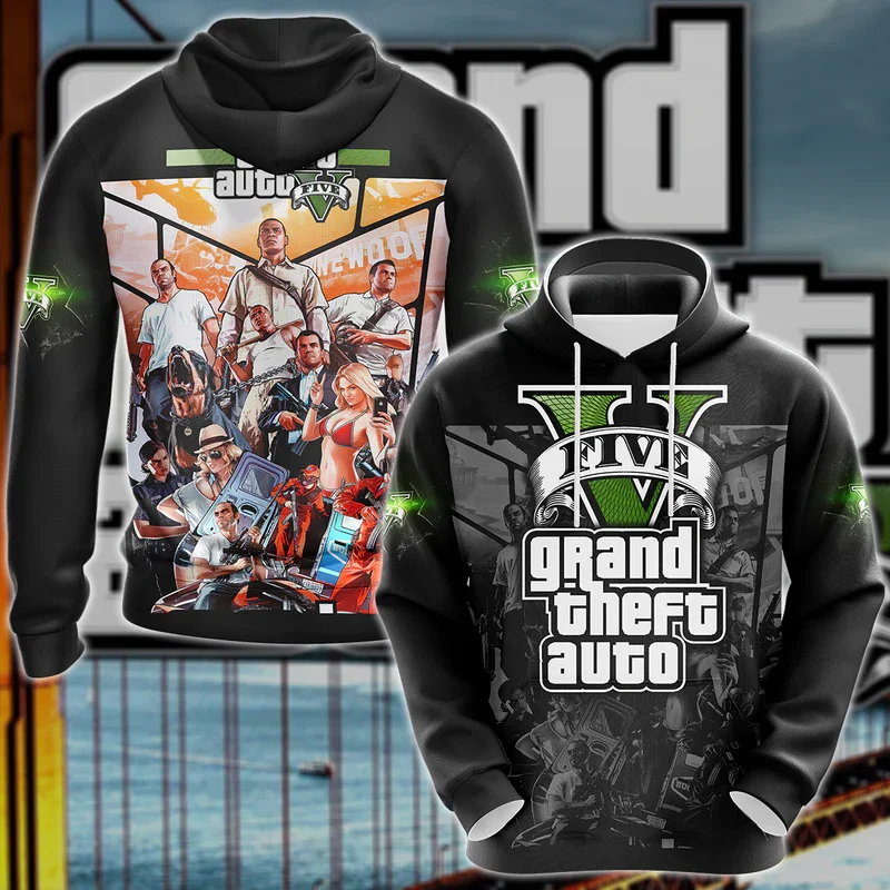 Grand Theft Auto GTA 5 Game 3D Printed hoodie 2024 Novelty Menwomen hoodies homem harajuku style Sportswear Teens Sweatshirt