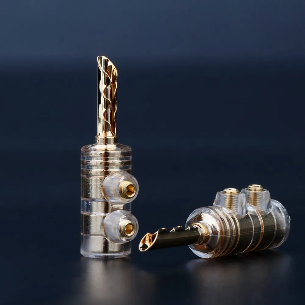 8 Stück Hifi-Bananen stecker 24 Karat vergoldet schweiß frei 4mm Audio-Lautsprecher kabel Bananen anschluss für Amp Player Lautsprecher kabel – Detail 1