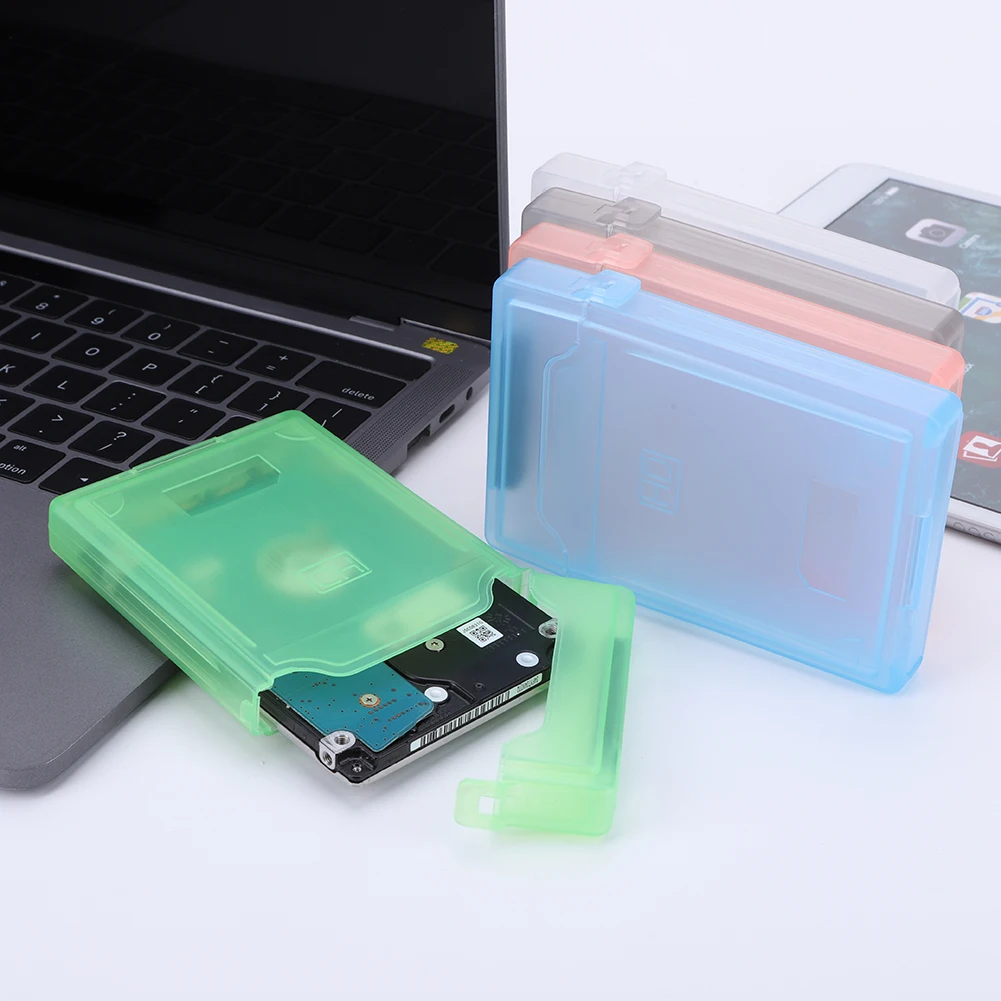 2.5 Inch Hard Drive Storage Case Plastic 2.5 in HDD SSD Protective Case Shockproof Anti-static SSD Hard Disk Protector Dustproof hard disk case