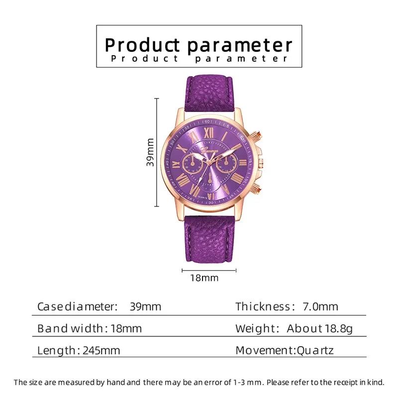 Reloj Mujer Fashion Women Watches Ladies Purple Leather Quartz Wrist Watch for Women Bussiness Casual Watch Relogio Feminino - 2