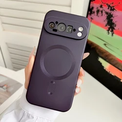 Luxury Solid Color Metallic Paint Magnetic Wireless Charging Phone Case - Google Pixel 11 (Purple)