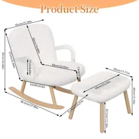 Comanlai плюшевое кресло-качалка кресло для отдыха кресло для кормления гостиная акцентное кресло для гостиной спальни — изображение 6