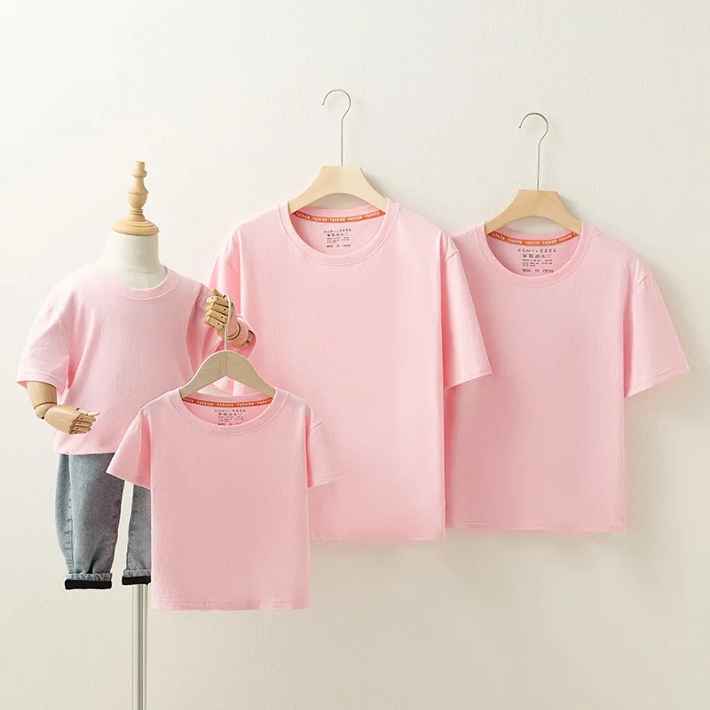 

Одинаковая семейная одежда для мамы, отца, дочки, сына, ребенка, ребенка, Однотонная футболка для родителей и детей, семейная футболка, топы с коротким рукавом