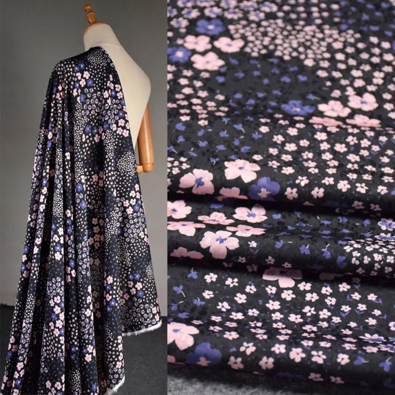 JacquardChiffonFabricforShirtDressCheongsamHanClothBlack