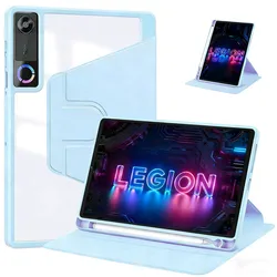 Enhanced Product Title: Premium Rotating Acrylic Back Cover with Smart Features for Y700 Gen 5 TB323FU (Sky blue)