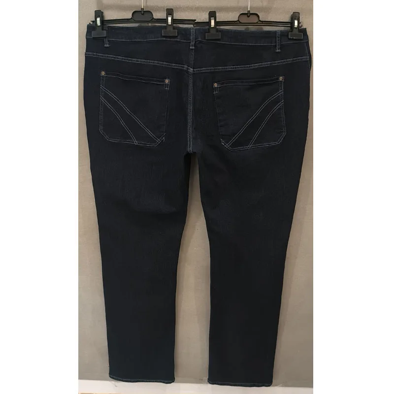 Oversized plus Size jeans men's loose straight-leg Summer men's long pants 50 52 54 56 jeans Black Large size jeans 170KG 2