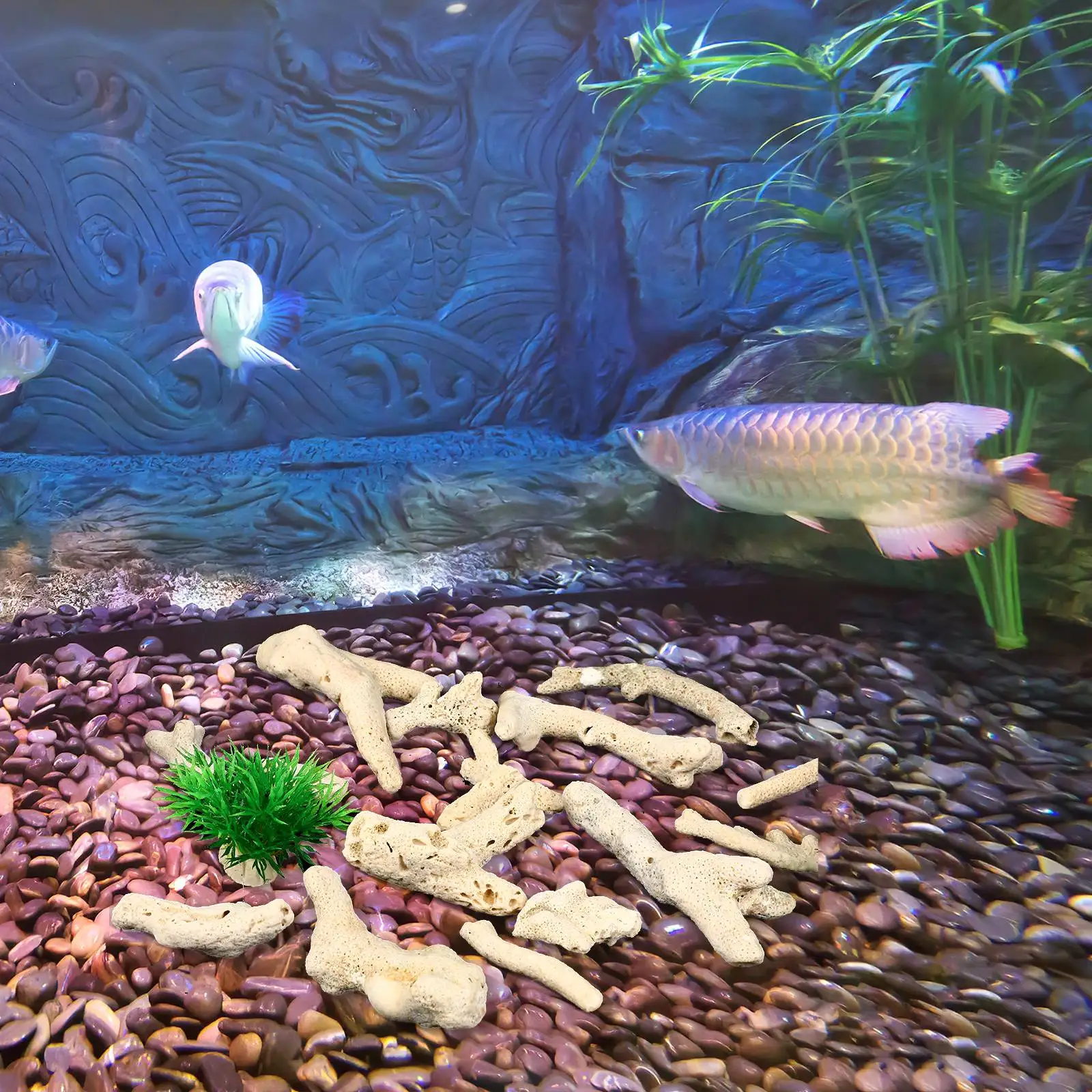 3 -10CM500g Bottom Sand Fish Tank Ornament Brine Decorations Bone Filter
